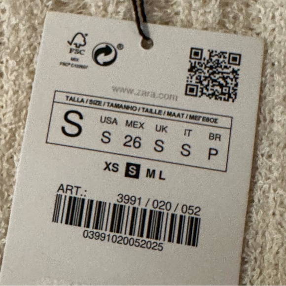 Zara Openwork Knit Top Size Small - Picture 6 of 6